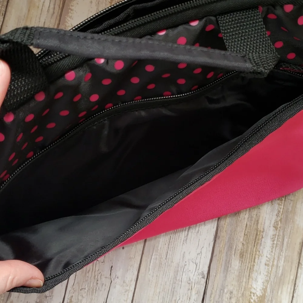 Pink and black device holder / bag